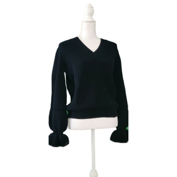 Gil' B Midweight Knitted V Neck Bell Sleeve Sweater Sz M - Picture 4 of 8